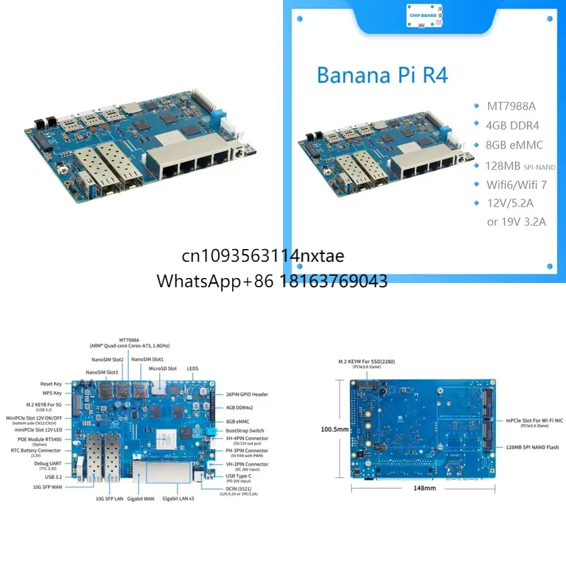 Bananapi Bpi R4 Wifi 7 - 2026 Heiß! Banana Pi BPI R4