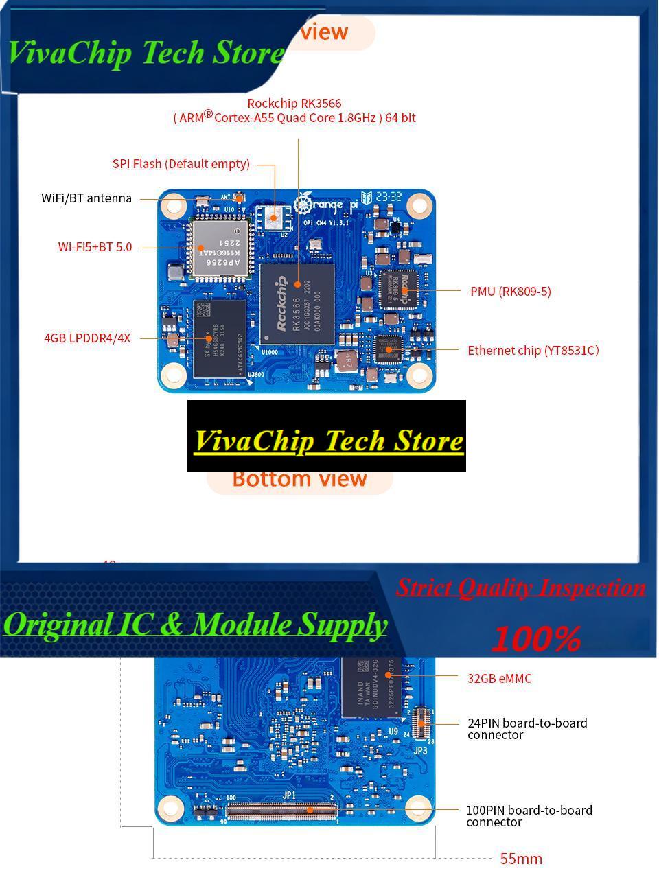 Compute Module 4 32Gb Wifi - Orange Pi CM4 4GB RAM 32GB