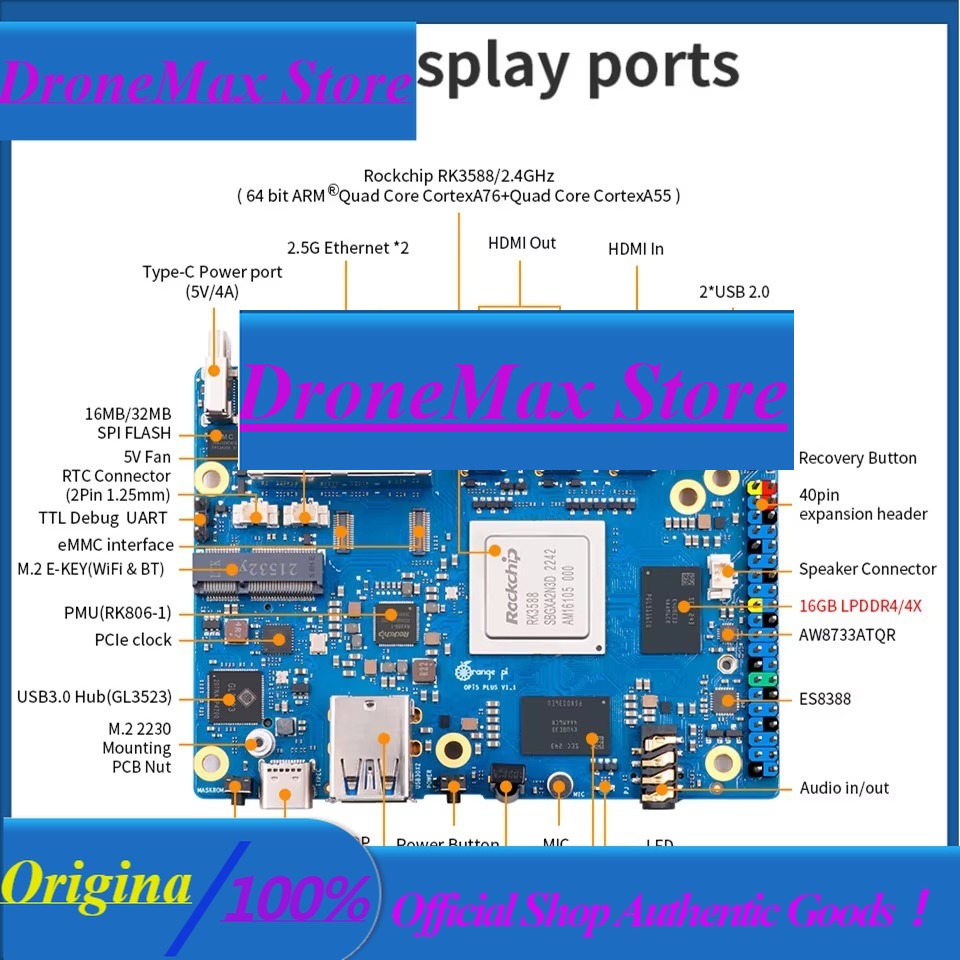 DroMaRockchip Einplatinen-Comp – Orange Pi 5 Plus 32Gb Bewertung und Preis